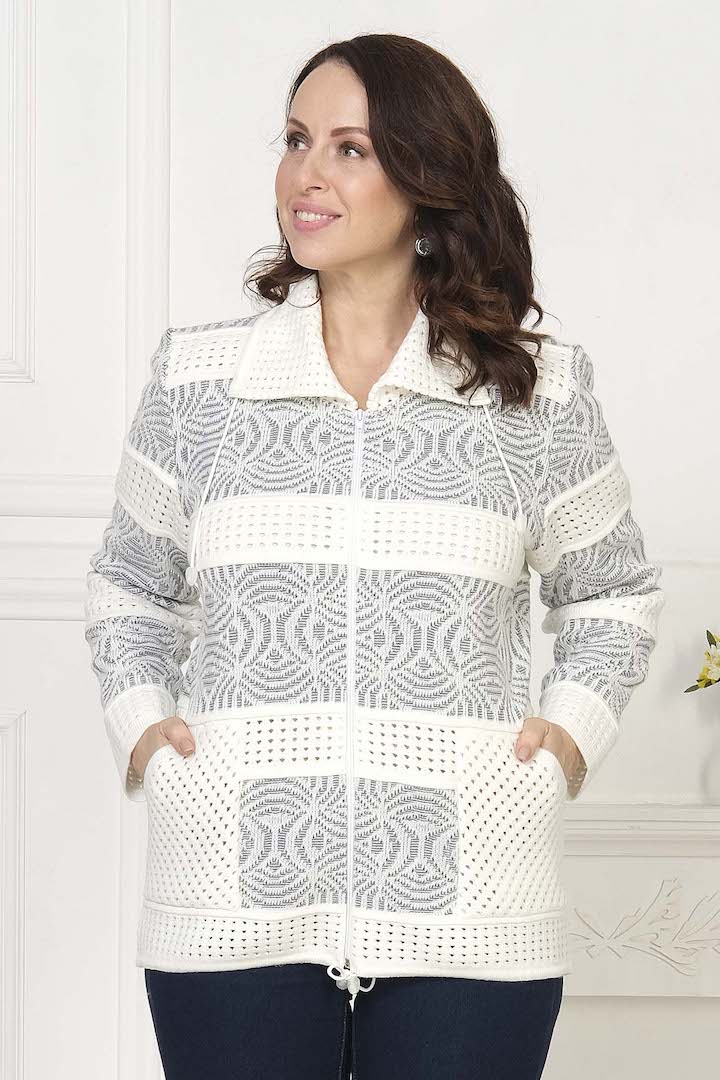 Фото товара 18953, молочный жакет на молнии